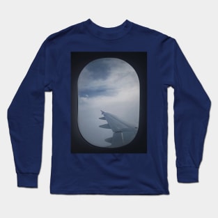 Plane flight through the dense clouds Long Sleeve T-Shirt